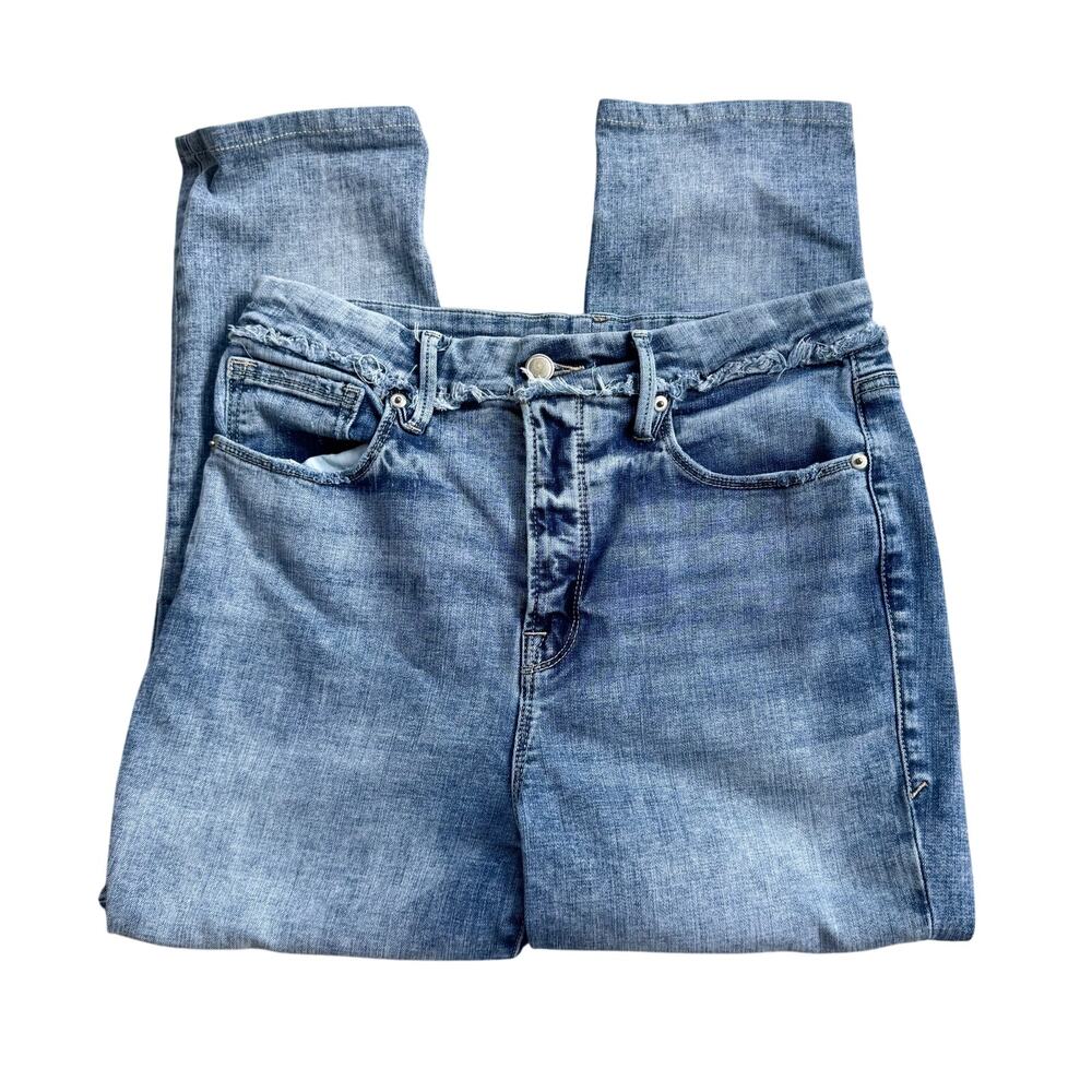 Good American GOOD WAIST FRAYED SKINNY JEANS GWEDV75T Size 10/30